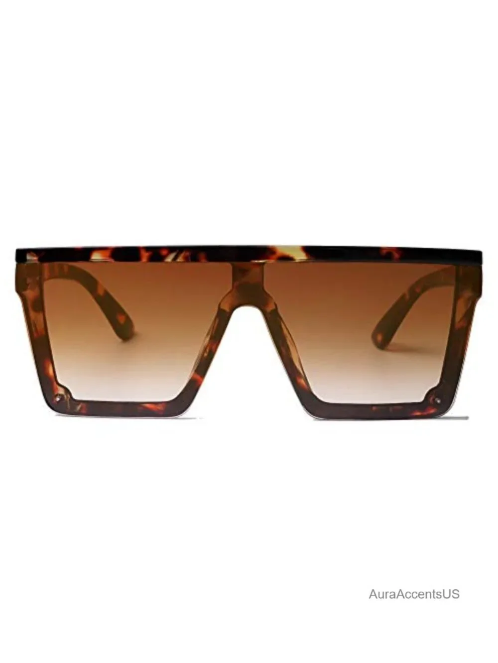 Square Sunglasses Thick Frame Flat Top Shield UV400 Protection